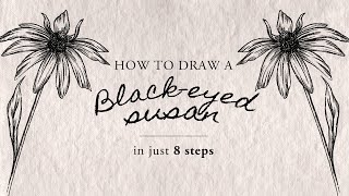 How To draw a Black Eyed Susan Flower | Easy To Follow Step By Step, Floral Line Art Tutorial