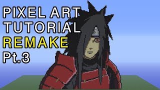 Minecraft Pixel Art Tutorial - Madara Uchiha Remake Part 3