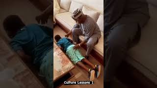 Former President Obasanjo teaches grandson how to prostate properly