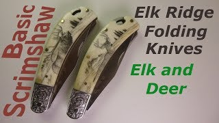 Scrimshaw Steps by Adams - Elk and Deer on Knives