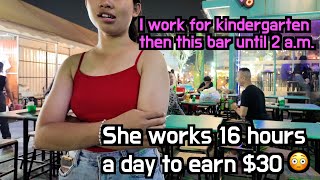 This 29 year old Thai girl works 16 hours to earn $30 a day😳 I gave her a huge tip in honor