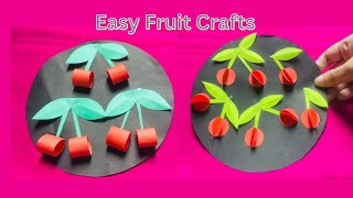 how to make cherry fruit🍒 || how to make fruit with paper || Fruit crafting || diy crafts