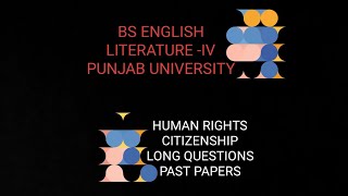 #HR-213#4thsemester ||PAST PAPERS SOLVED||CITIZENSHIP