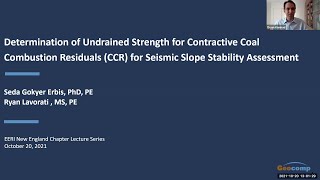 Determination Of Undrained Strength For Contractive Coal Combustion Residuals For Seismic Assessment