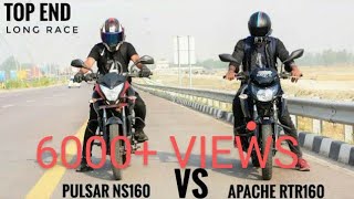 Apache RTR 160 4v VS Pulsar NS 160| Biggest drag race| Drag race|