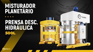 Misturador  Planetário Prensa Descarga  Hidráulica 500L