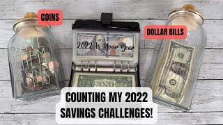 HOW MUCH I SAVED IN 2022‼️ COUNTING MY 2022 SAVINGS CHALLENGES| COINS & DOLLAR BILLS| TAYLORBUDGETS