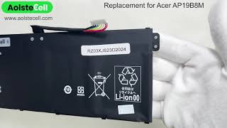 Replacement battery for Acer AP19B8M 11.61V 55.97Wh 3 cells