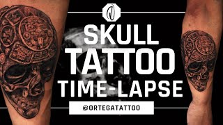 TATTOO TIME-LAPSE #039 | SKULL  BLACK AND GREY