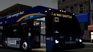 MTA Rblx: Nova Bus LFS Hev #9701 with out depot stickers running on the L90