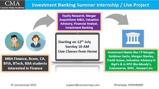 Investment Banking Internship / Live Project details