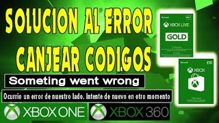 Como solucionar el error de canjear codigos Xbox Live Gold y Gift Card - One y 360