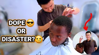 😱CHINESE TRIES TO CUT A BLACK MAN'S HAIR AND THIS HAPPENED