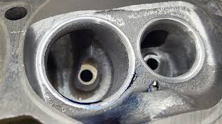 17. Chevy 193 TBI Swirl port cylinder head, 3rd cut 1.94/1.5 combo. Valve job and some trickery...