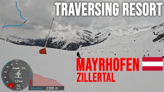 [4K] Skiing Mayrhofen, Traversing Resort - Pistes 60 66 67(a) & 33, Zillertal Austria, GoPro HERO11