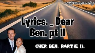 Jennifer Lopez _ Dear Ben. pt II [ Lyrics ] & traduction française 🎵.