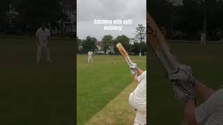 Catching with split webbing!#cricket #catching