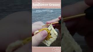 CROCHET sunflower Granny Square 🌻💕 Step by step crochet tutorial ♥ Learn to crochet ♥ #shorts