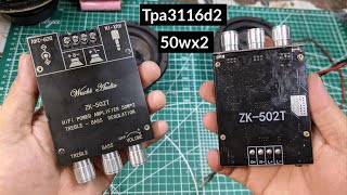 REVIEW TEST WUZHI AUDIO ZK-502T 50WX2 CHIPS TPA3116D2