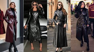 Most Demanding Amazing Leather Long Coat for Gorgeous Women's #leatherfashion #fashionable