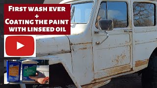 First time washing the Willys!+Coating the paint with oil!