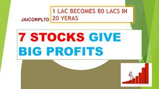 MULTIBAGGER STOCKS 1 LAC TO 80 LACS