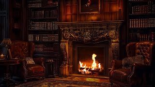 Rainy Night in this Cozy Castle Room - Rain and Fireplace Sounds | Reading Nook Ambience🔥😴