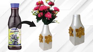 how to make flower vase with bottle  ||ceramic vase