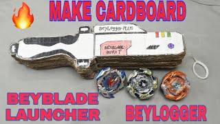 DIY Beyblade launcher | How To Make Cardboard Beyblade Burst Launcher With Beylogger  | Homemade