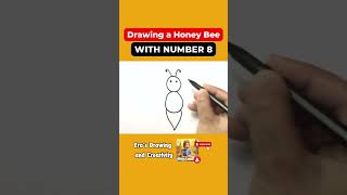 Draw a Cute Honey Bee from Number 8 🐝 | Easy Steps!| Easy Drawing | Drawings by Era #easydrawings