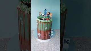 Minecraft birthday ombre cake| Buttercream| Decorating techniques and Ideas| Flowers| Rose|viral