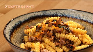 Fusilli au romarin, faisan et orange