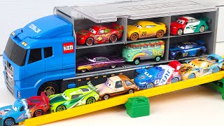 12 Types Disney Cars ☆ Model cars go down the slope and ride the Okatazuke convoy