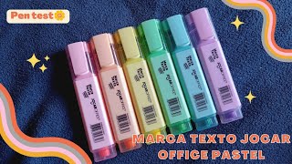 PEN TEST dos marca textos Jocar Office Pastel 🤩✨ #materialescolar