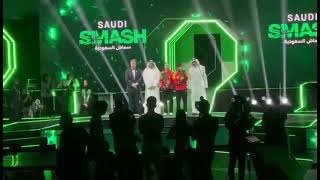 Saudi Smash 2024 Womens Singles Awarding of Championship Tropy Chen Ming