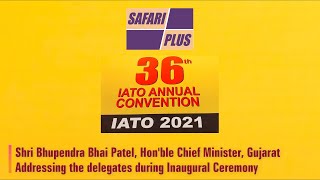 Shri Bhupendra Bhai Patel, CM, Gujarat, addressing delegates during 36th IATO Convention