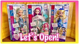 Let’s Open! Back To School Ever After High Dolls ~ Darling, Blondie & Meeshell