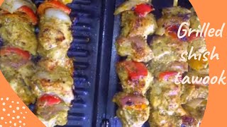 🍗Grilled shish tawook, شيش طاووق مشوي مع أرز مبهر سهل وسريع وطعم تحفه 😋😋🍗