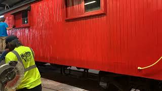 Time-lapse painting on C&O caboose No. 90704