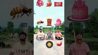 Eating biscuit, candy, laddu, cake & kurkure vs chilli, tyre & bee - funny vfx 🤣#shots #trending