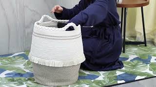 Woven Collapsible Laundry Basket from YIGII Brand H009-1