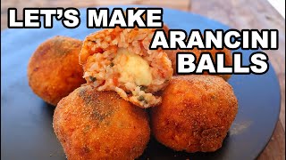 Arancini Rice Balls Cooked in Oil