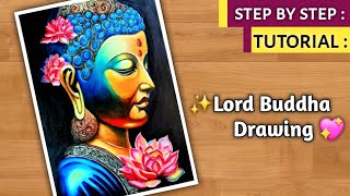 Lord buddha drawing | Art Competition Group A drawing tutorial 😍 | Buddha  drawing