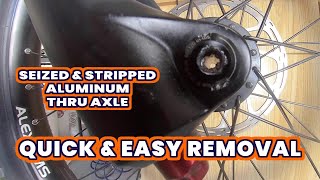 Easy Way to Remove a Seized & Stripped Front Aluminum SRAM Maxle Thru Axle | Luna X1