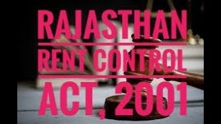 Rajasthan Rent Control Act, 2001- Part - 1 |Rajasthan Judicial Service Exam 2019 |