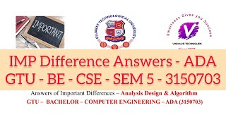 Answers of IMP Differences - ADA | Analysis Design & Algorithm - 3150703 - IMP Differences | GTU IMP