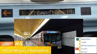 🚇 Inverter della Fineco della 🟡 M3 da Missori Università degli Studi a Repubblica