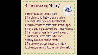 Meaning of History with example sentences #shorts #english #learneglish