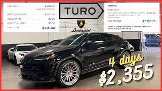 $2,355 Weekend Profits on Turo with Lamborghini Urus