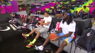 Steph Curry & Kenneth Faried Shooting Contest from the Bench!